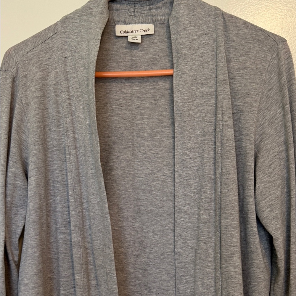 Coldwater Creek grey open cardigan size small 6-8 - Picture 2 of 7